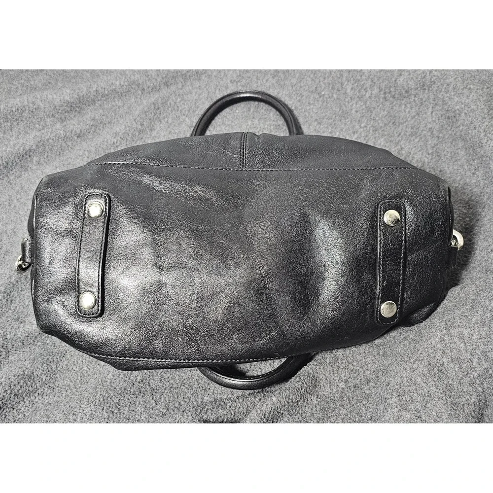 Coach Black Leather Ashley Satchel Purse